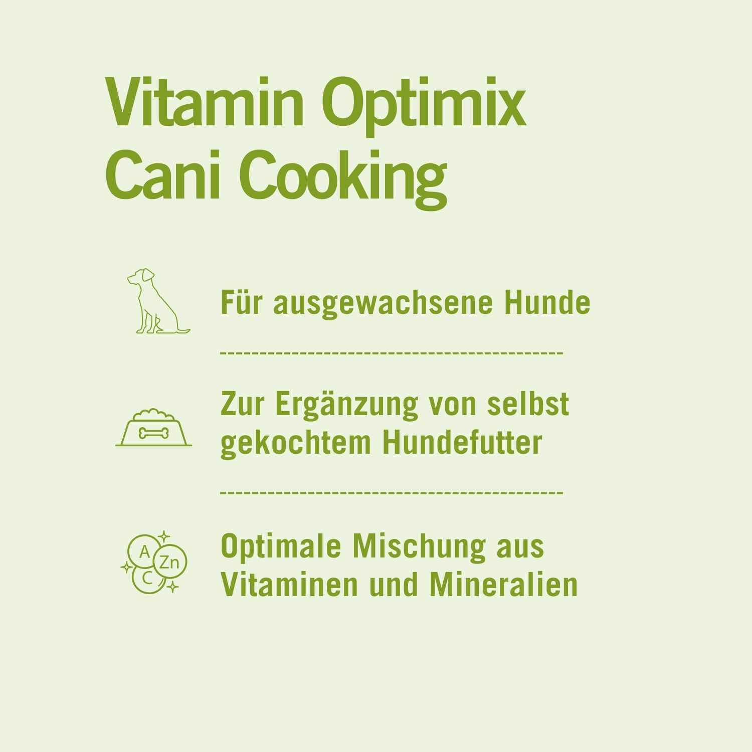Vitamin Optimix | Cani Cooking 500 g | Hypoallergener Futterzusatz zum Kochen für Hunde