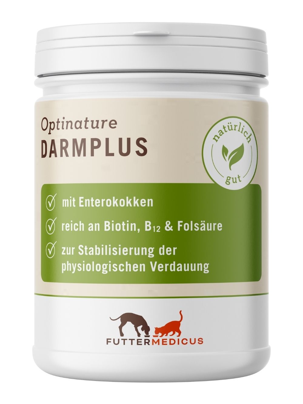 Futtermedicus | Optinature Darmplus 150 g I Synbiotikum für Hunde und Katzen