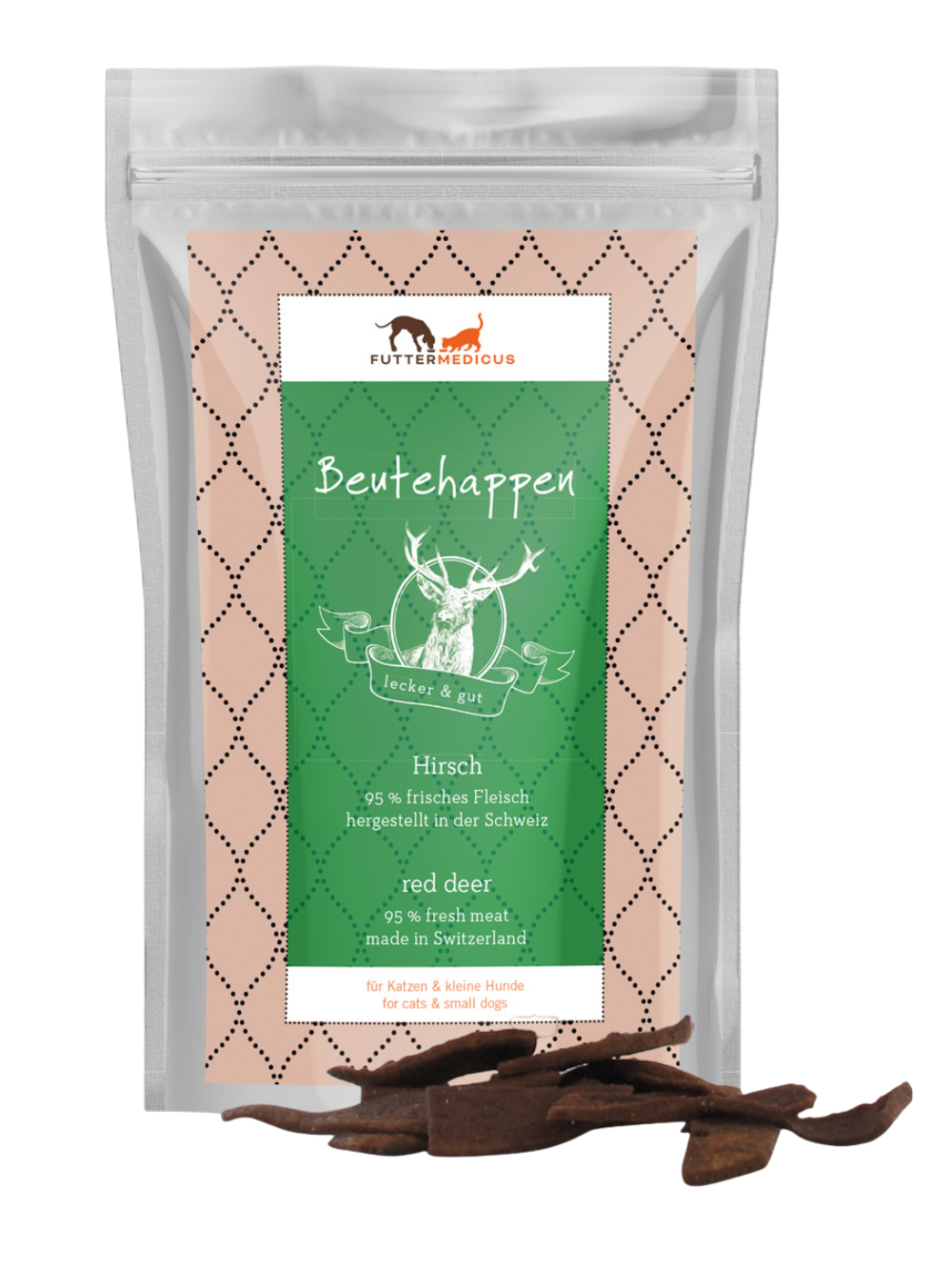 Futtermedicus | Beutehappen vom Hirsch 50g I Leckerlies Hirsch