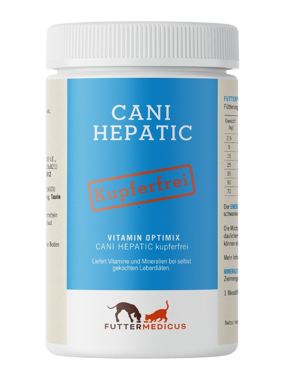 Futtermedicus | Vitamin Optimix Hepatic kupferfrei | Futterzusatz für kupferreduzierte Leberdiät