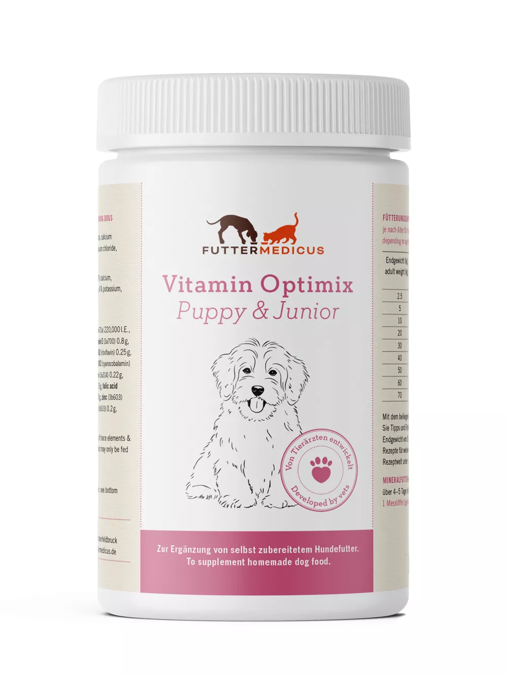 Vitamin Optimix Puppy & Junior 500 g Dose I Futterzusatz für selbstgekochtes Hundefutter
